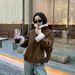 girl Lamb Wool Motorcycle Jacket 2025 Autumn Winter New Sheep Shear Fur Sheepskin Coat Women Short Youth Style_ecoleips.com