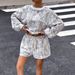 Women's Clothing Printed Long-Sleeved Suit Casual Street Fashion American Style Spring/Summer Pant Set Hot Selling_ecoleips.com
