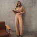 Women's Clothing Women's Knitted Collar Sweater Set Long Sleeved Top And Trousers Two Piece Warm Autumn Winter Style_ecoleips.com