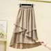 Women's Clothing Plus Size Loose Fitting Textured Cotton Linen Irregular Skirt For Women Summer Fashion Casual Comfortable Trendy_ecoleips.com