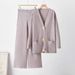Women's European American Style Fashion Suit Cardigan Copper Button Top Casual Pants Two Piece Set Spring Autumn New_ecoleips.com