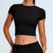 Women's Quick Drying Yoga Sports Top Short Sleeve Tight Fit Casual Running Fitness Clothes T-Shirt_ecoleips.com