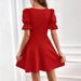 Foreign Trade European And American Women's Clothing 2026 Spring/Summer Solid Color Elegant Slim-Fit Short-Sleeve_ecoleips.com