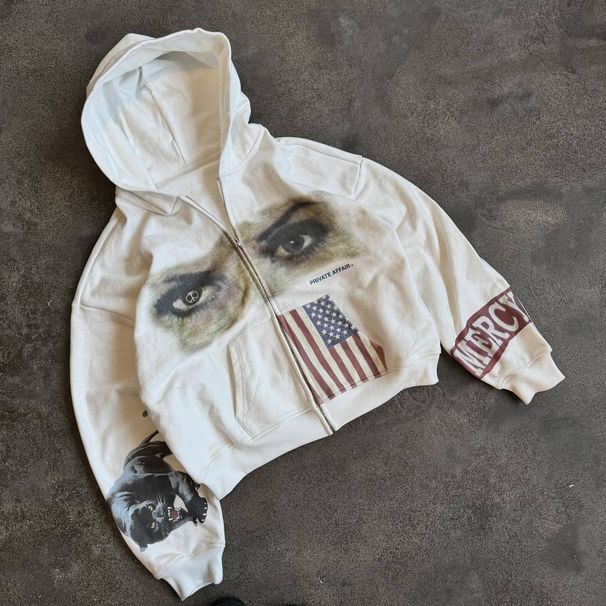 Men's And Women's 3D Print Street Style Zip up Sweatshirt Jacket European American Cross Border Foreign Trade National Flag Personalized Loose Fit_ecoleips.com