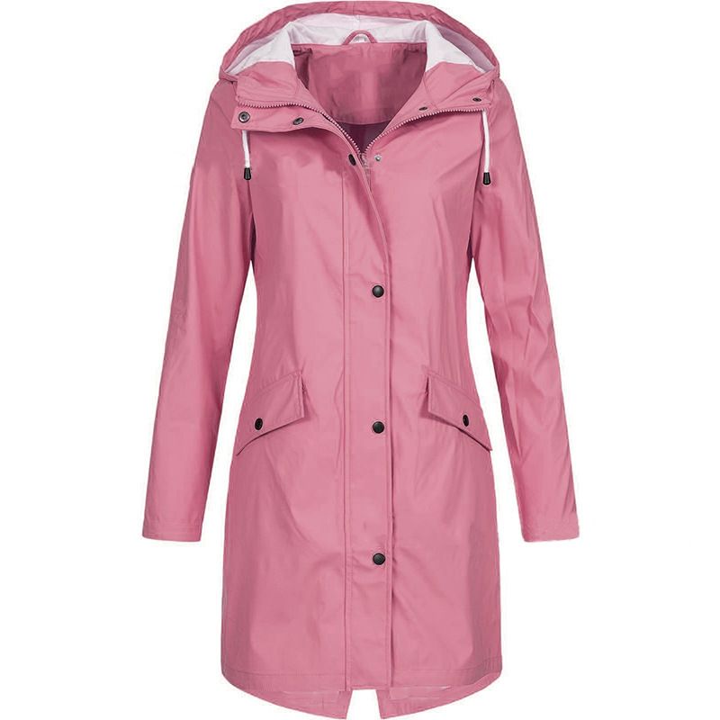 Women's Waterproof Windbreaker Jacket, Lightweight Hooded Raincoat For Hiking, Outdoor Activities, And Daily Wear_ecoleips.com