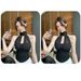 Sexy Hollow Mesh Patchwork Camisole With Chest Pads Women, New Summer Slim-Fit Sleeveless Top For Hot Girls_ecoleips.com