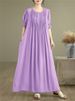 Cotton Vintage Casual Loose Solid Color Dresses For Women Spring Summer Short Sleeve Dress Femme Robe Vestidos Elegant Clothing_ecoleips.com