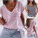 Aria Basics Aria Basics In-stock Cross-border European And American Foreign Trade Clothing Independent Station Women's Tops Striped_ecoleips.com