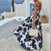 Women's Clothing Fashion Temperament Printed Midi-length Half-length Top and Skirt Two-piece Set_ecoleips.com
