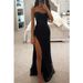 Women's Clothing Buling Splicing Wrap Top Hip Wrapped Half Length Slit Long Skirt_ecoleips.com
