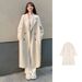 Women's Long Wool Blend Coat - Korean Style Oversized Trench Coat With V-Neck, Elegant Loose Fit Spring Fall Outerwear In Beige, Black, Camel & More_ecoleips.com