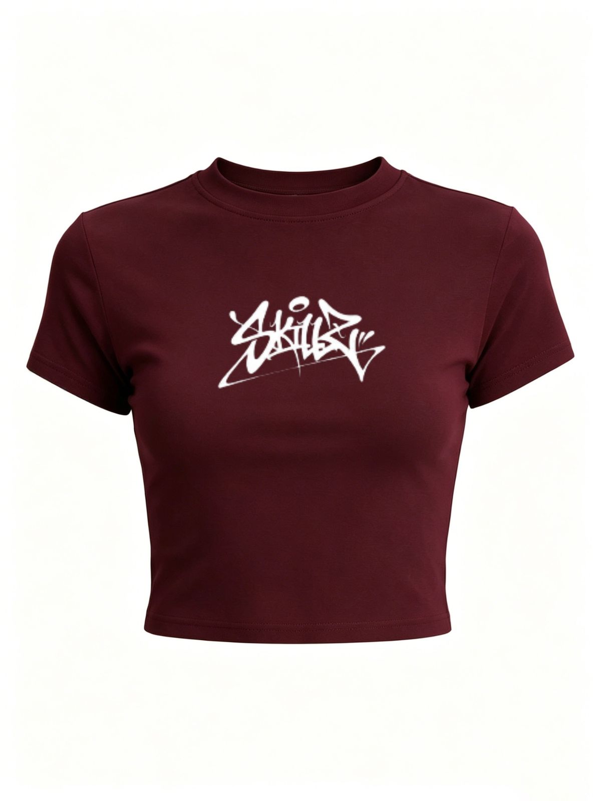 Y2K Women’s Street Style Crop Tee, Casual Graphic Print Slim Fit Short Sleeve Top_ecoleips.com