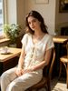 Loose Hollow Out Soft Breathable Knit Short Sleeve Cardigan_ecoleips.com