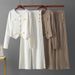 Elegant Knit Suit Set For Women - Slimming & Versatile Tweed Style Two-Piece Outfit With Long Sleeve Top And Pants_ecoleips.com