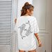 Women's Oversized Casual T-Shirt Soft Brushed Milk Silk Blend Tee Streetwear Essential Minimalist Print round Neck Short Sleeve Top_ecoleips.com