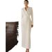 Women's Clothing Solid Color Long Sleeve Button Jacket Skirt Fashion Suit_ecoleips.com