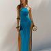 European And American Fashion New Strap Knitted Vacation Style Women's Summer Long Sleeveless Backless Beach Dress_ecoleips.com