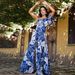 Women's One-Shoulder Ruffle Swimsuit - Floral Printed One-Piece Bathing Suit For Beach Vacation_ecoleips.com