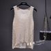 BINGBING Sequin Beaded Sleeveless Top – Sheer Knit Mesh T-Shirt (Camouflage/White/Black) | Glamorous & Trendy_ecoleips.com