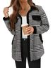 Plaid Collared Jacket – Casual Long-Sleeve Coat For Women | Color-Blocking Design (Multiple Shades)_ecoleips.com