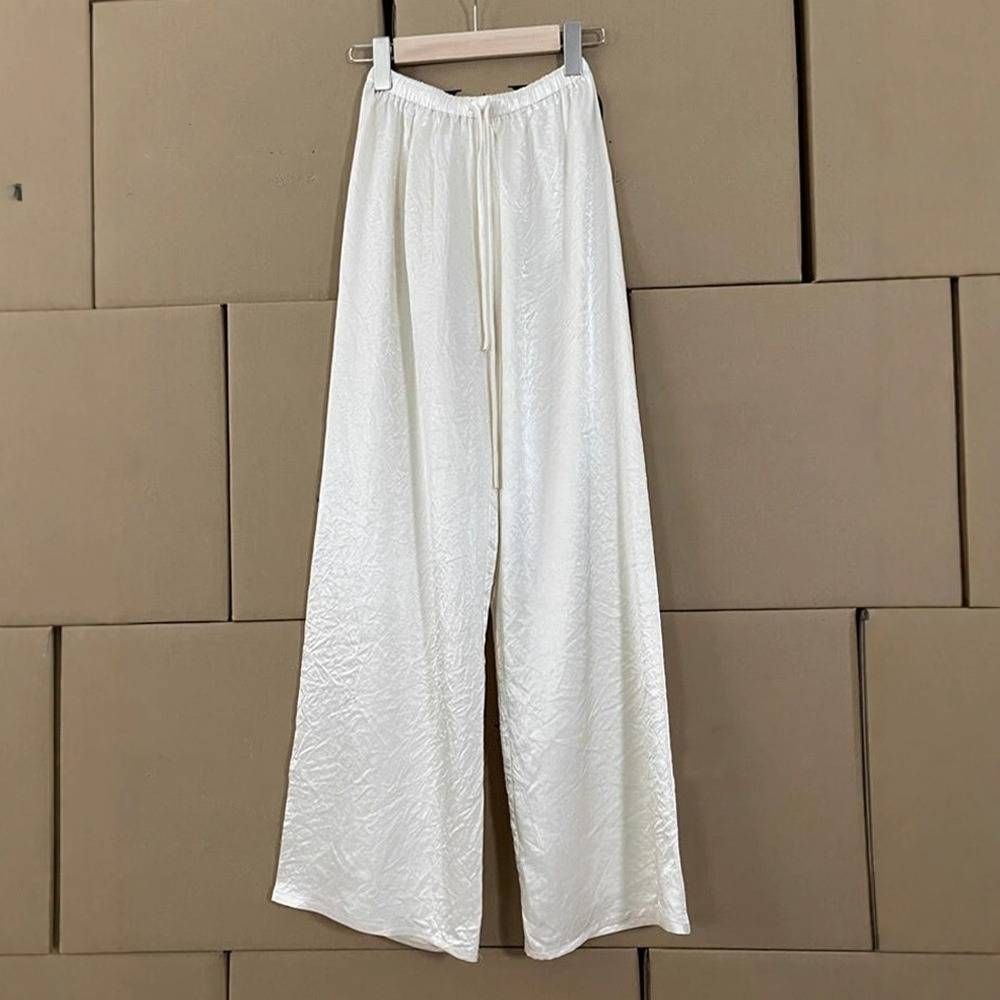 Women's Clothing Summer Must Have~smooth Drape Ice Silk Triacetate One Piece Straight Pants Air Pants_ecoleips.com