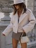 retro style short trench coat for petite women double breasted design lapel belt epaulettes workwear theme_ecoleips.com