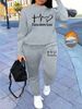 Women's Autumn And Winter Hip-hop Casual Street FAITH HOPE LOVE Letter Pattern Printed Round Neck Sports Shirt+sports Pants Set-516_ecoleips.com