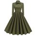 Women's Long Sleeved Dress French Bow 50s Large Flared Skirt Autumn New Style Cross Border European American Women's Dress_ecoleips.com