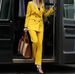 Women's Autumn/Winter Suit Set, Solid Color Blazer & Straight Leg Pants, Stretch Polyester-Spandex Office Outfit (Yellow, Sizes S-Xl)_ecoleips.com