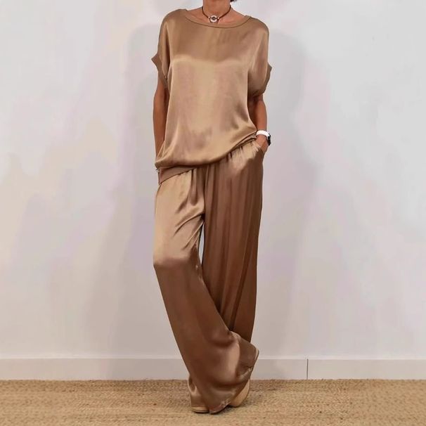 Women's Casual Loose Shirt Wide Leg Trousers Set Spring Summer Trend_ecoleips.com