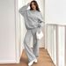 Aria Basics Aria Basics European American Cross-Border 2-Piece Set For Women, Casual Warm Lined Hoodie Sweatpants, Autumn And Winter_ecoleips.com