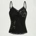 European American Style Women's Camisole Lace Trim Leopard Print Color Block Patchwork Slim Vest Y2K Sexy Hot Girl Inner Layer Top_ecoleips.com