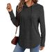 Fall/Winter Women's Fashion Brushed Long Sleeve T-Shirt With Hooded Casual Side Buttons And Drawstring Tops_ecoleips.com