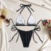 Women's Clothing Sexy Polka Dot Print Bikini New Split Swimsuit Tether Sling Three Point Swimsuit_ecoleips.com