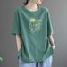 Loose Women's Short-Sleeved T-Shirt Slimming, Comfortable, And Minimalist Design; Available In Large Sizes With A Kore_ecoleips.com
