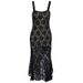 Women Fashion Sexy Lace Suspender Dress Slim Fitting See Through Slit High End Elegant Temperament Dress For Ladies_ecoleips.com