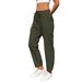Aria Basics 2025 Cross-Border European And American Women's Clothing Casual Cotton-Linen Slim-Fit Drawstring Elastic_ecoleips.com