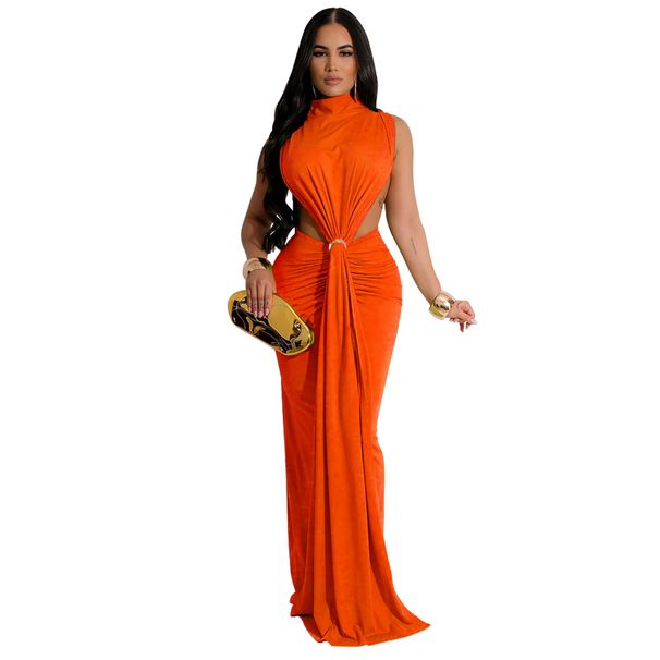 Women's Clothing Dress Sexy Slit Sleeveless Fashion Dress Skirt Hot Style Plus Color_ecoleips.com