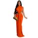 Verve K10772 Women's Solid Color Sexy Side Slit Sleeveless Fashion Gown Dress New_ecoleips.com