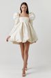 Women's Clothing Elegant Puff Sleeve Lace Up Satin Party Dress Dress Sexy Princess Dress Female_ecoleips.com