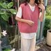 Women's Preppy Style Short Knitted Vest V Neck Sleeveless Top Loose Fit Fresh Versatile Tank Top_ecoleips.com