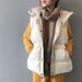 Women's Lightweight Puffer Vest Jacket - Quilted Sleeveless Coat With Stand Collar, Loose Fit Casual Outerwear For Autumn Winter_ecoleips.com