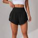 Aria Basics Aria Basics 2025 Cross-Border European And American Summer New Women's Casual Loose High-Waisted Ruffled Yoga Sports Shorts_ecoleips.com