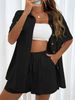 Women's Clothing Fashion Shorts Two Piece Solid Color Shirt Suit Women's Casual Loose Short Sleeve Single Breasted_ecoleips.com