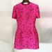 Women's Clothing New Celebrity Fashion Rose Pink Series Jacquard Heavy Beaded Short Sleeved Dress_ecoleips.com