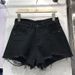 2025s Spring Summer High Waist Denim Shorts For Women Students New Ripped Versatile Frayed Slimming Korean Style Wide Leg Hot_ecoleips.com