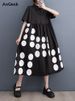 Black Vintage Polka Dot Shirt Dresses For Women Summer New In Short Sleeve Loose Casual Long Dress Fashion Elegant Clothes 2025_ecoleips.com