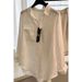 White Linen Old Money Style Women's Shirt, New Spring/summer Collection, Loose Fit, Slimming, High-end Cotton-linen_ecoleips.com