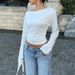 Voya Women's High Cold Imperial Style T-shirt For Spring And Summer 2026, New Style, One Cut Collar Style Top_ecoleips.com