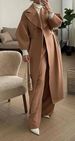 Autumn And Winter New Retro Lantern Sleeves Large Lapel Woolen Long Coat_ecoleips.com